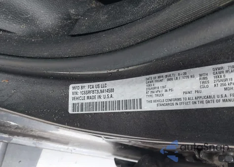 2020 Ram 1500 Big Horn 4X4 6'4 Box from USA, damaged, VIN 1C6SRFBT3LN414588